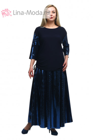 Блузка + юбка "Олси" 1811003/1 ОЛСИ (Синий)